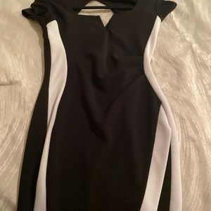 Mid length cute black stretchy dress